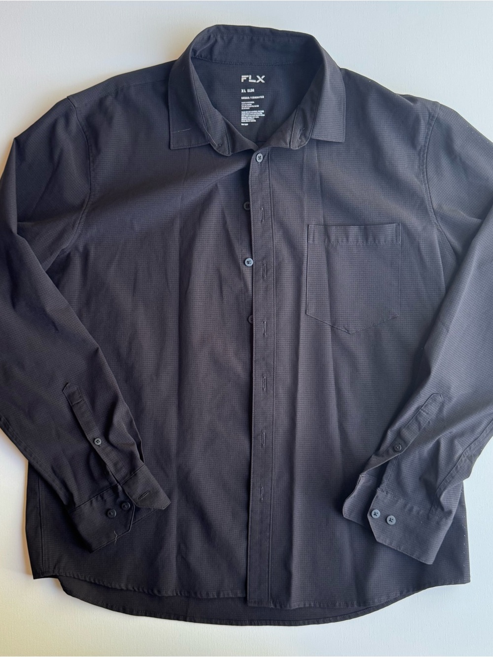 FLX Men's Black Long-Sleeve Dress Shirt